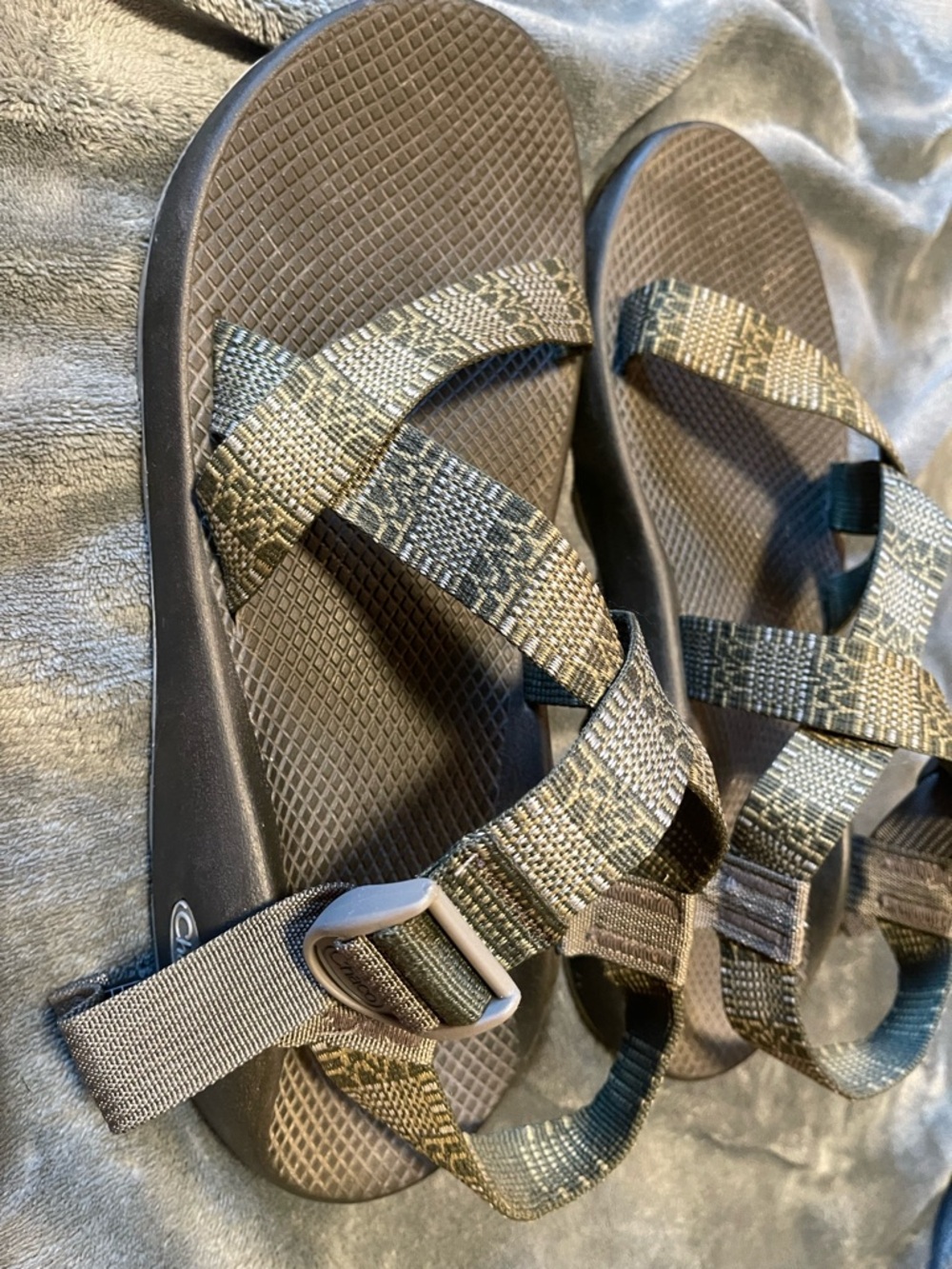 Chaco Classic Sandals Shoes Mens Size 12 GREEN Vibram Sole Hiking Outdoor